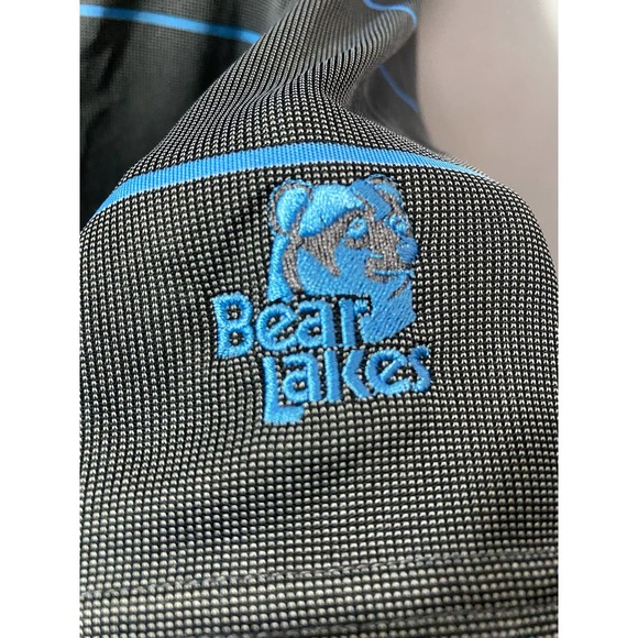 Footjoy Polo Shirt 2XL Black Blue Mens Bear Lake Polyester Golf Company Logo - Picture 12 of 15
